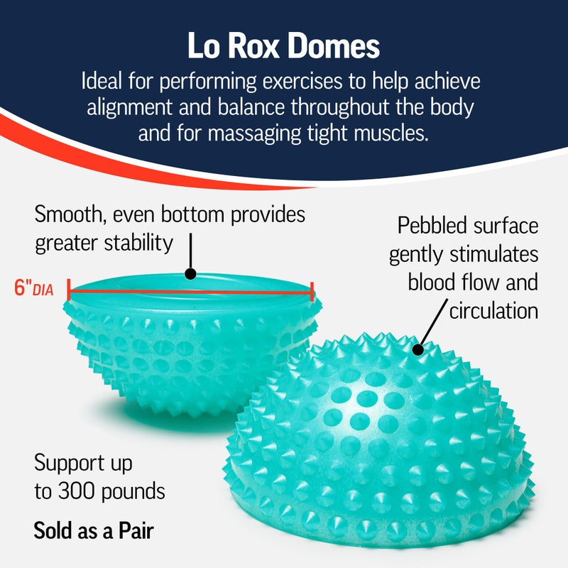 OPTP Lo Rox Domes (Pair) - Textured Balance Pods - Stability and Balance Training Equipment - Sensory and Self-Massage Tools - by Lauren Roxburgh - Image 3